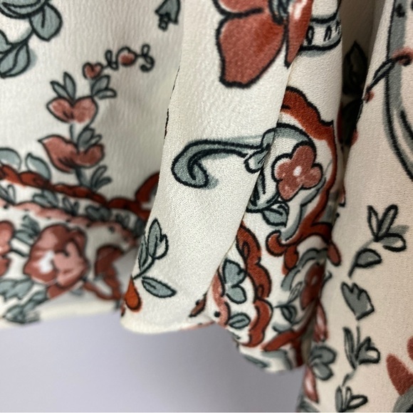 BANANA Republic Boho Paisley Balloon Long Sleeve Lace Up Top Small NWT - Picture 9 of 11